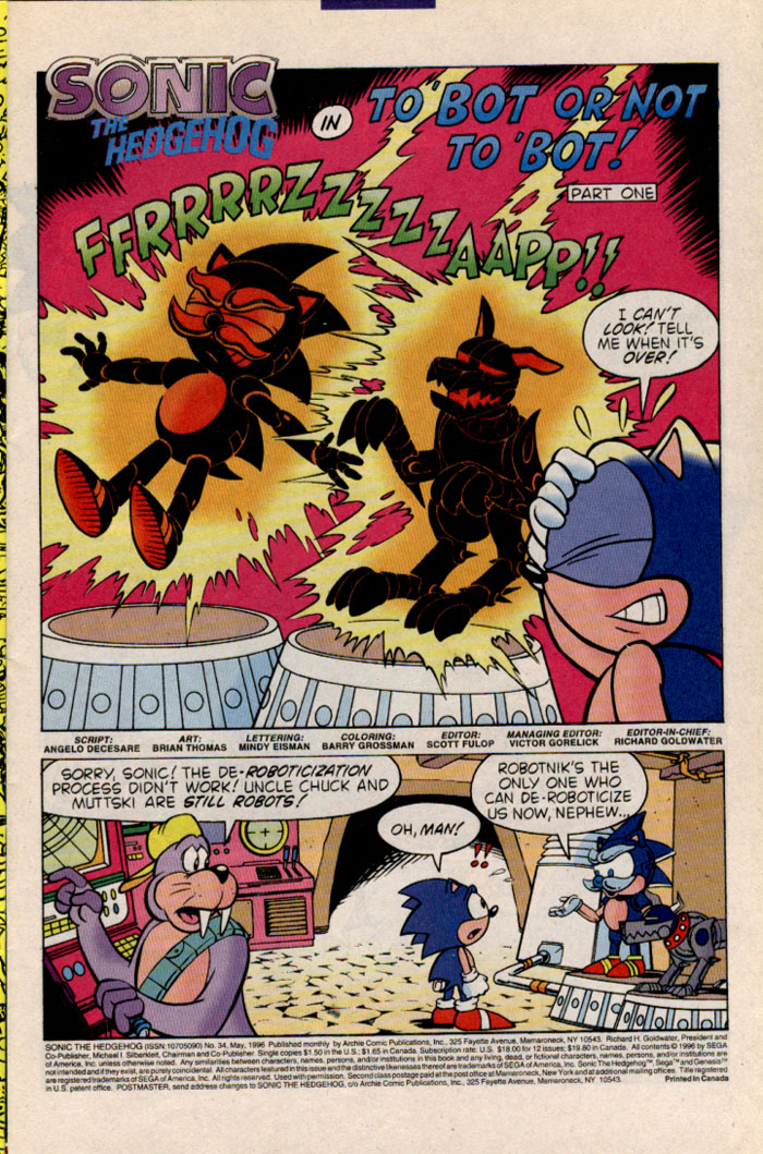 Sonic - Archie Adventure Series May 1996 Page 1
